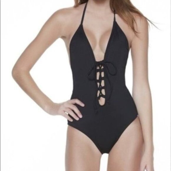 Dippin' Daisy's Black One-Piece Swimsuit Sz L New with Tags - Picture 1 of 12